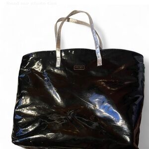 Jimmy Choo Black and Silver Glossy Tote Bag